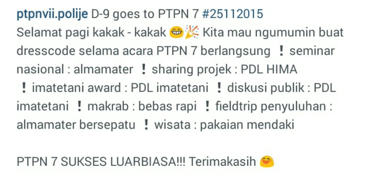 PTPNVII_Polije's tweet photo. @ImatetaniJaya @tepUGM_14 @PERMATEPUNILA @HimmatetaSTIPER @HimatetaUnsri @imateta_usu @himatetalk @HimaTEpUA https://t.co/vUYoZzkfEy