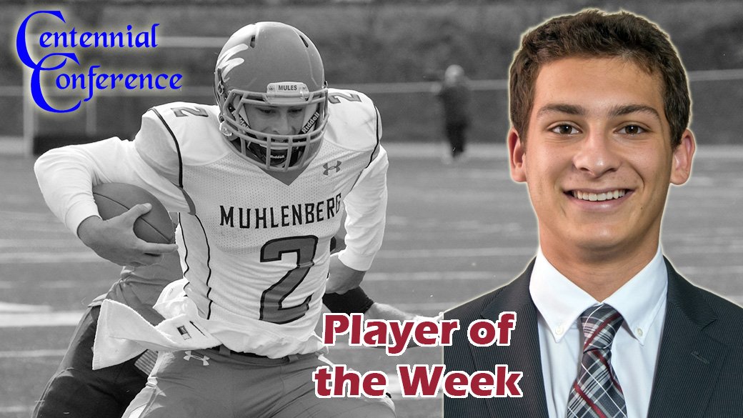 Muhl_Sports's tweet photo. Muhlenberg QB Nick Palladino named @CentennialConf player of week #ccfb15 #d3fb @DigInMules https://t.co/NiXfPiyUFf https://t.co/hELB2znGwO