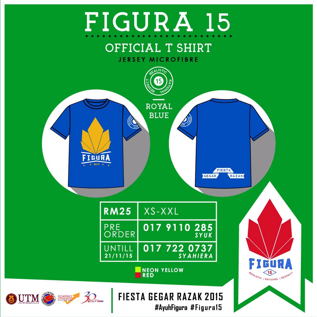 figuraktr17's tweet photo. Jom order baju Figura'15 ! 💪🏻💪🏻
Design nice ! https://t.co/blEhaXxzEP
