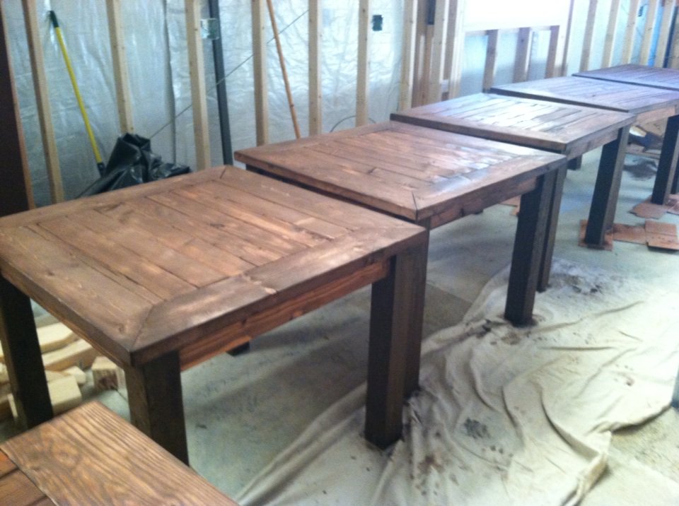 BlueGhostBrew's tweet photo. Handmade tables just got stained #bgbc #avlbeer #progress #lookinggoood #futurebeerholders #ncbeer https://t.co/TABAl9HVl5