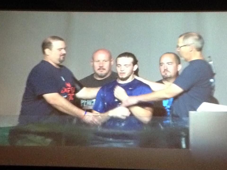 CoachJBlack's tweet photo. Thanks to @brianbloye for letting @super8753 and myself be a part of @mikebandura and Coach Shaw's baptism today! https://t.co/DpZW7CUm4v
