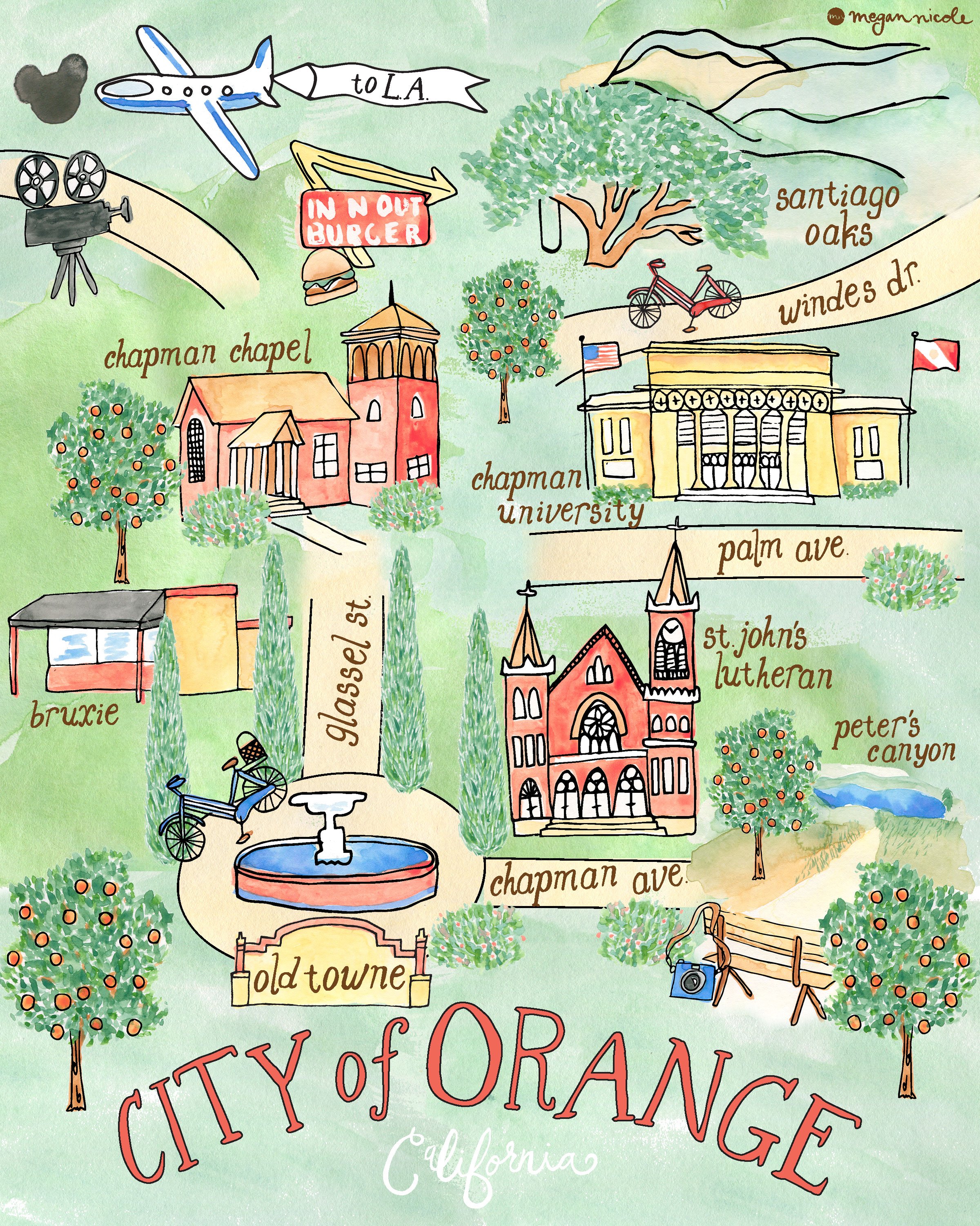 Old Towne Orange Map Megan Nicole On Twitter: "City Map! Old Towne Orange (Ca) Is A Bustling  Area With Historic Shops, Food, And Gastropubs. #Makeartthatsells #Map  Https://T.co/M1Qfjjhwy1" / Twitter