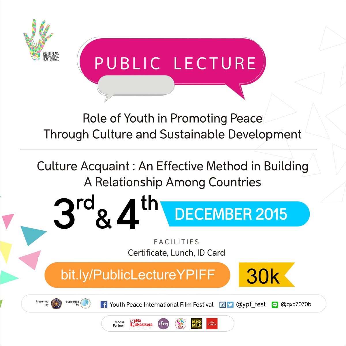 mahasiswamlg's tweet photo. | @YPF_Fest
Daftar public lecture YPIFF secara online di https://t.co/ls0GNo3xMR…
#IROUMM #YPIFF #UNESCO https://t.co/z84Ek3dGfL
