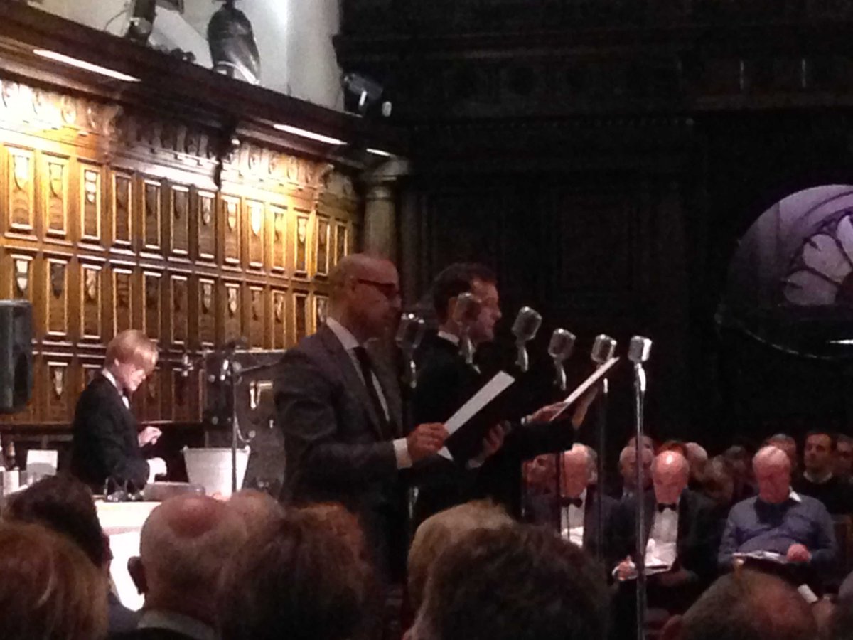 Last night at Middle Temple Hall. Me and Stanley Tucci and a host of other stars in Send For Paul Temple!