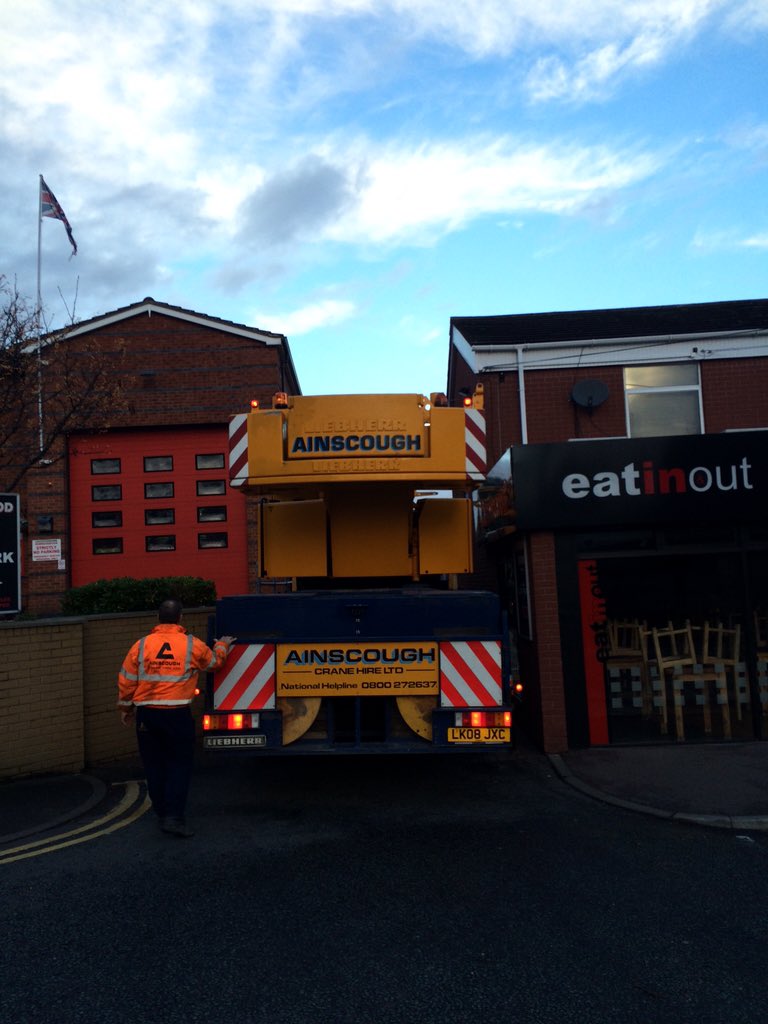 SmallmanAndSon's tweet photo. Crane has just arrived at Christchurch, Shepshed. Jordan's on site overseeing the operation. @MethodistGB https://t.co/rjXyKMAe9f