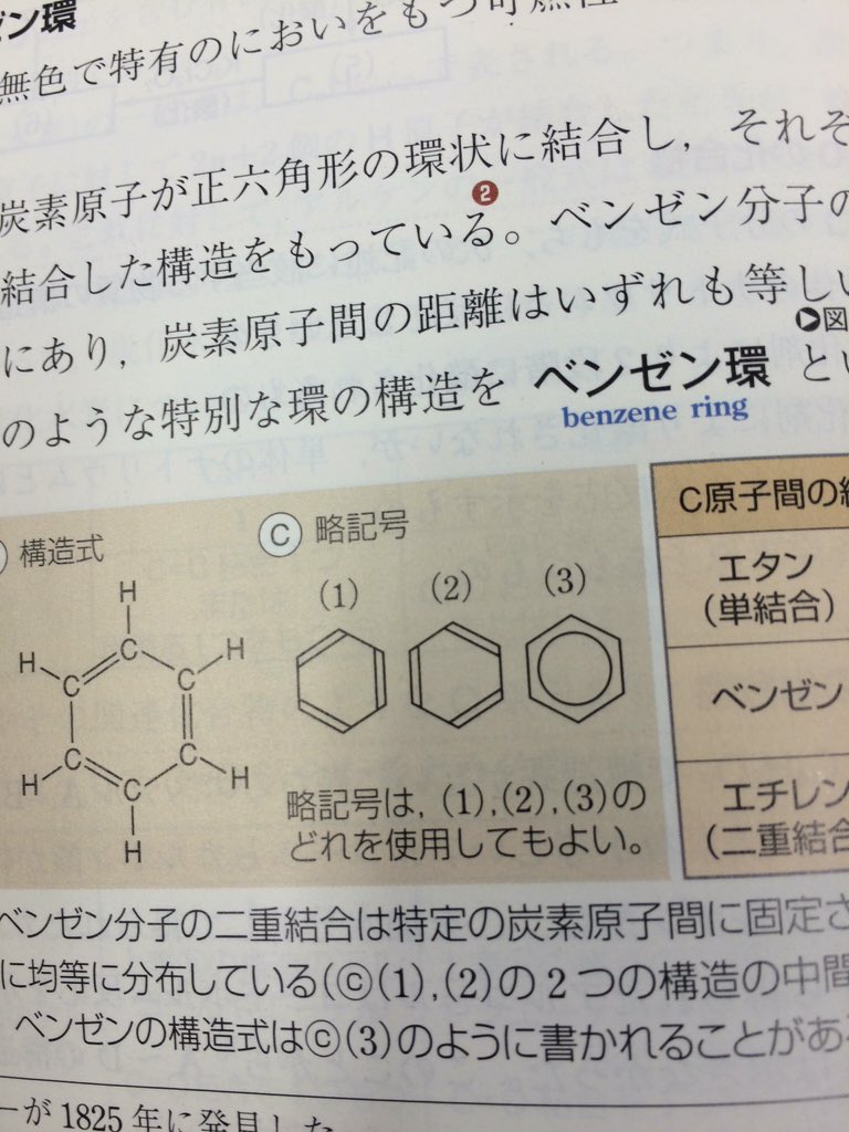 ベンゼン環の正しい描き方 について高校で教わったのと違います って言って来る学生がいる 日本の理科の教科書のベンゼン環がヘンな形をしているところから始まるんじゃないかと Togetter