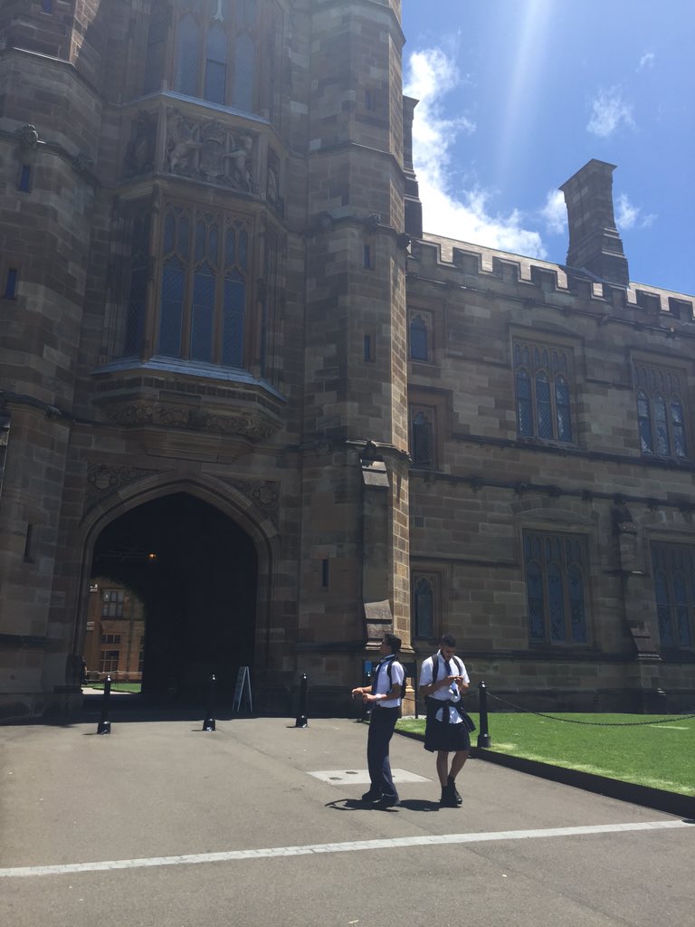 satch_school's tweet image. In the road, at Sydney University #fisherlibrary #yeartwelve @PunchbowlBoys