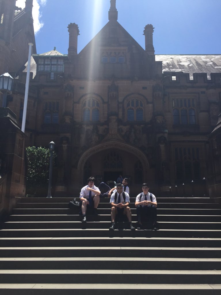 satch_school's tweet image. In the road, at Sydney University #fisherlibrary #yeartwelve @PunchbowlBoys