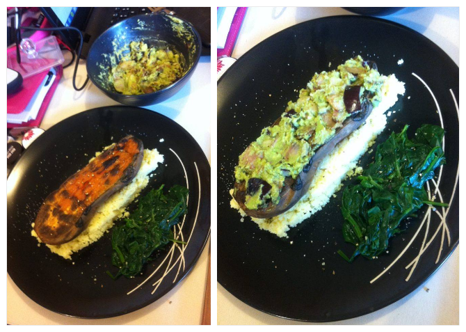 Pixie0nParole's tweet photo. Dinner ^.^ inspo. from @xoShaaan 's vlog! couscous, roasted kumara, spinach, avocardo w/ bacon &amp; onion spread - YUM https://t.co/DFM0BL5394