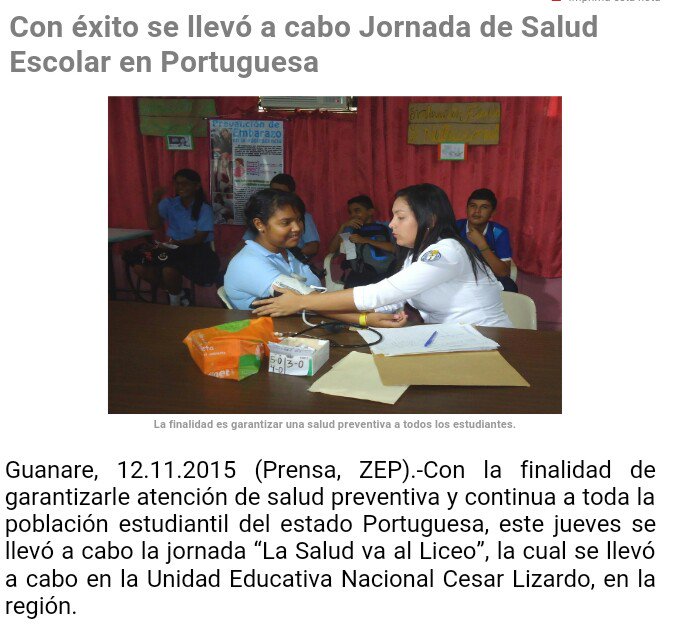 Con éxito se llevó a cabo Jornada de Salud Escolar en Portuguesa @MPPEDUCACION <a href="/rodulfohumberto/">Rodulfo H. Pérez H.</a> <a href="/vimi3v/">Vilma Vivas</a>
