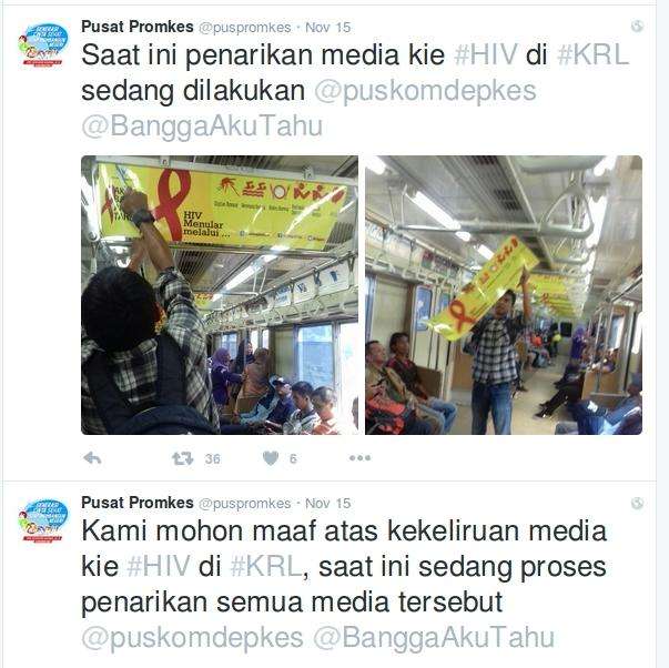 SehatGuide's tweet photo. Salah Pasang Banner Penularan HIV di Commuter Line, Kemenkes Minta Maaf https://t.co/GRhcP6q080  https://t.co/6xUp6mGpWg
