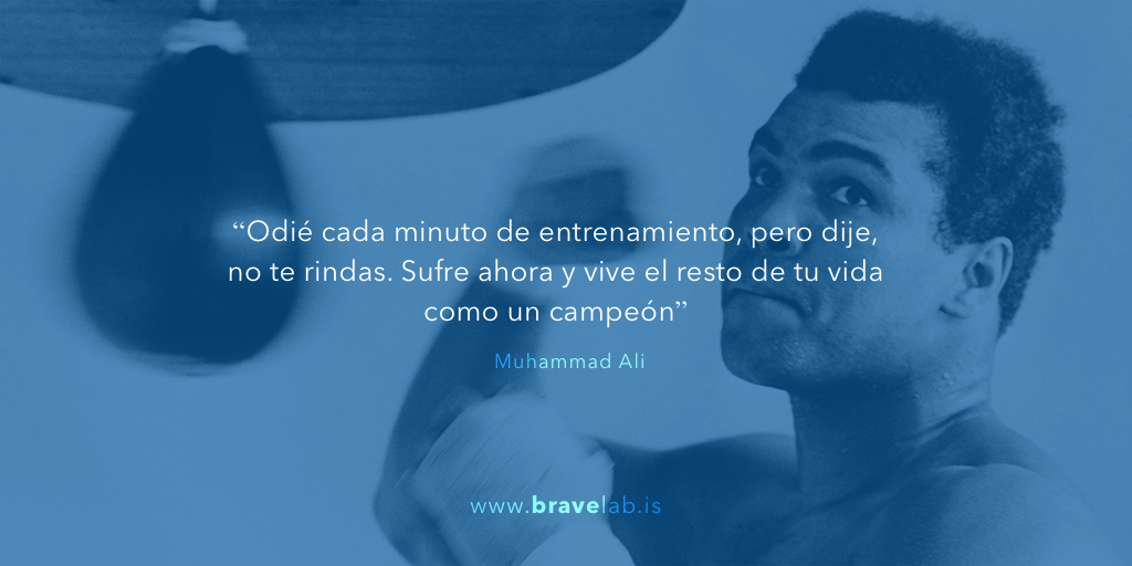 "Odié cada minuto de entrenamiento, pero dije, no te rindas..." Muhammad Ali. #FelizLunes