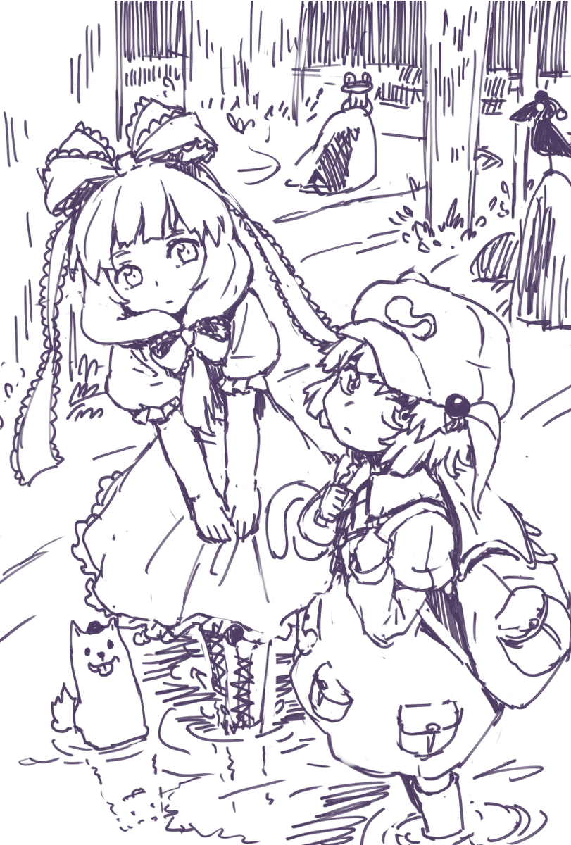 さっき放送で描いたにとひな 
