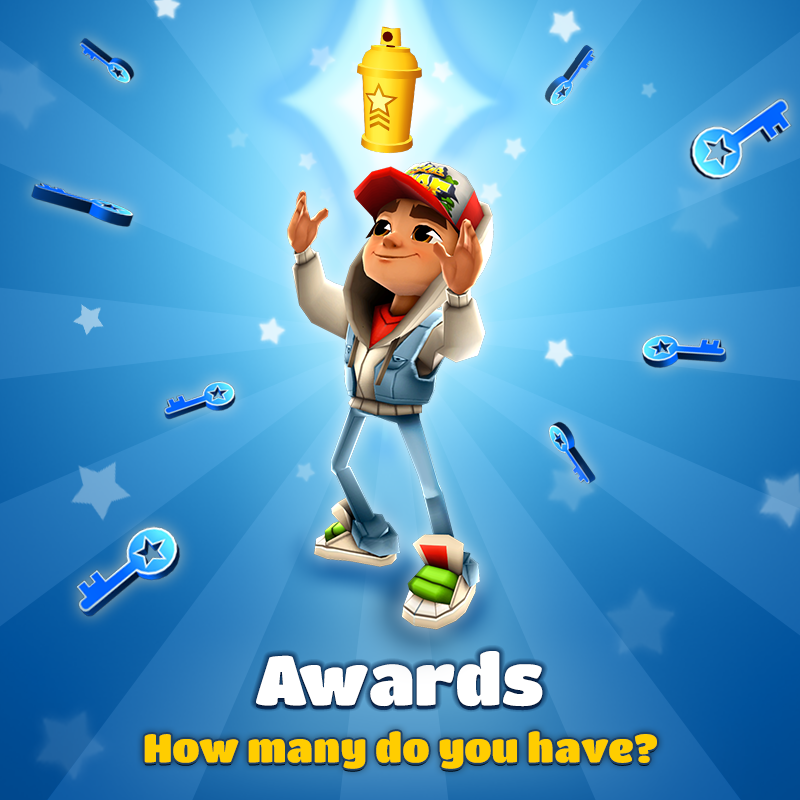 KilooGames's tweet photo. There are currently 25 different Awards to master in #SubwaySurfers! How many Awards do you have? https://t.co/cl1cXsGRKQ