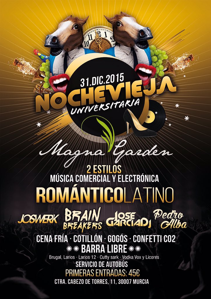 ENTRADASMURCIA's tweet photo. SE BUSCAN  R.R.P.P‼️  PARA LA GRAN NOCHEVIEJA EN MAGNA GARDEN🍾🍇🍸 más info aquí!! 😈🎊🎉 RT ‼️ https://t.co/8Bkzb9fJyK