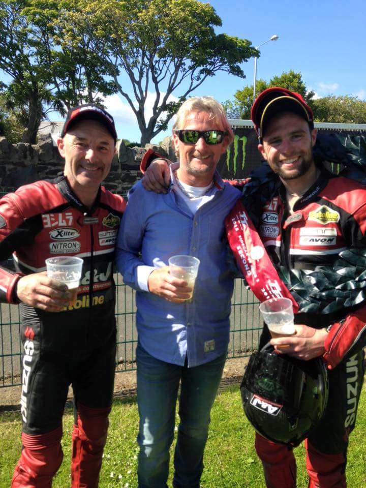 Me and Moly with <a href="/carlfogarty/">FOGGY   MBE</a> after 2nd Place and TT lap record having a beer!!
#TT