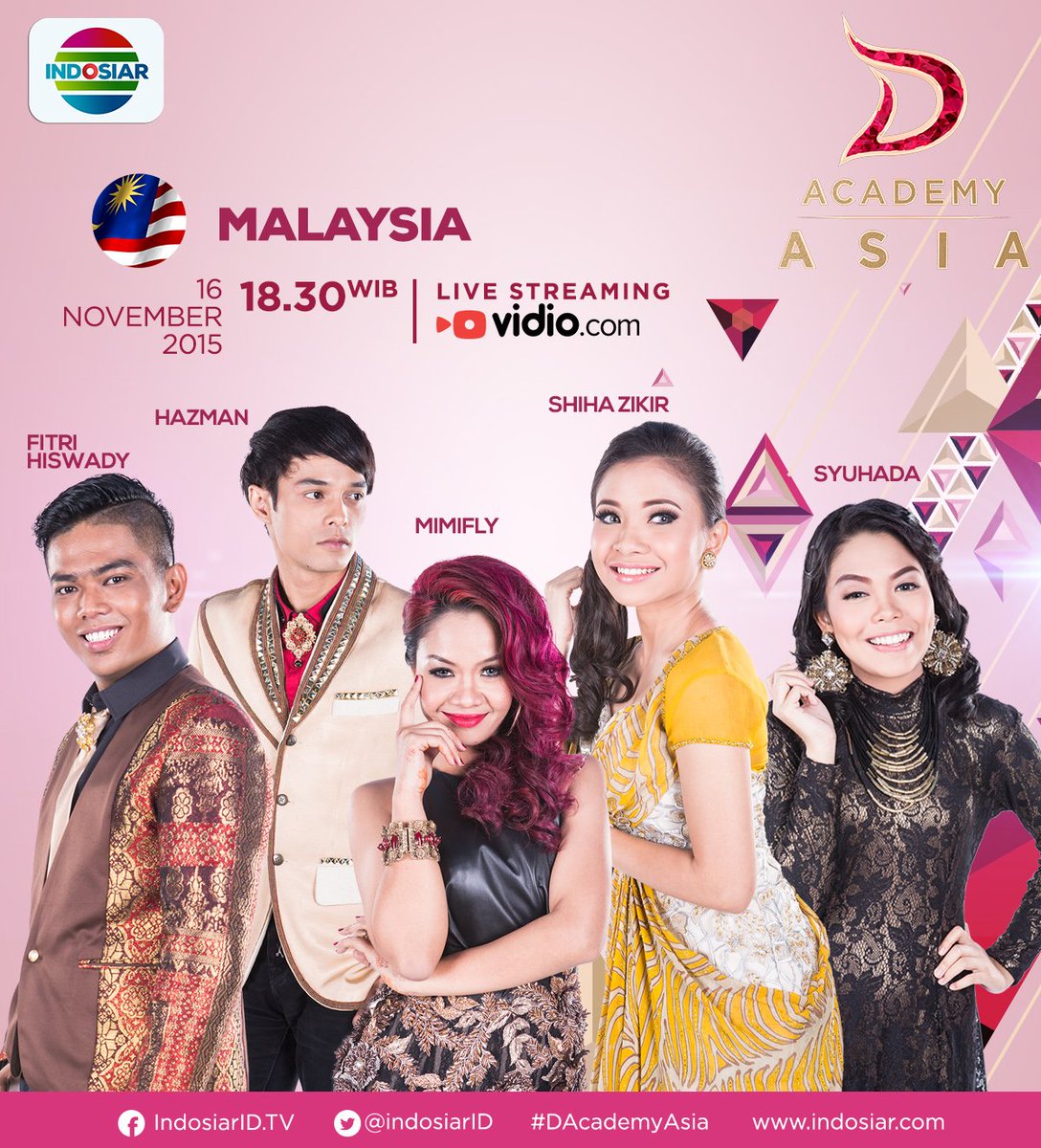 Lihat @fitri_hiswady <a href="/hazmanofficial/">Hazman</a> <a href="/wada_syuhada/">itsmewada</a> @MimiOneNation @shihazikir di #DAcademyAsia pkl 18.30 WIB
