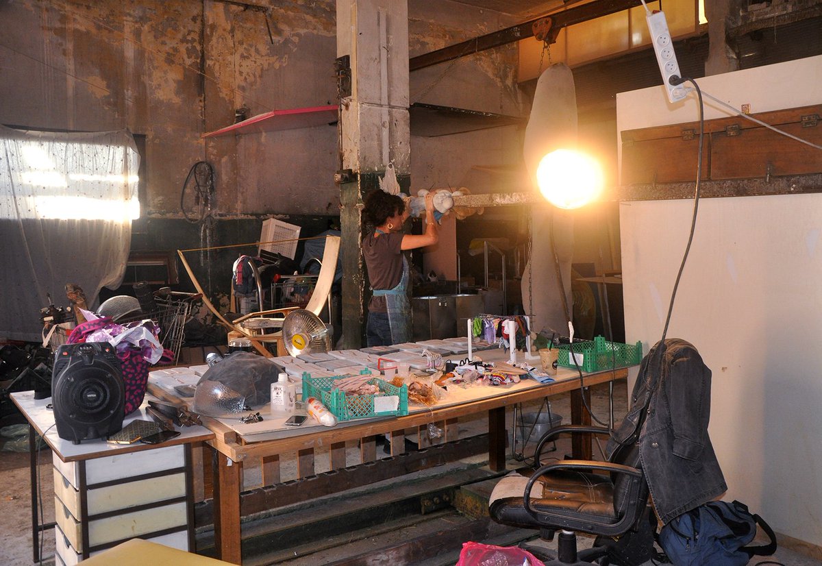 HadarAzaria's tweet image. Something about my work- My #studio located inside an abandoned building, Like an art #squat , art #Invaders .