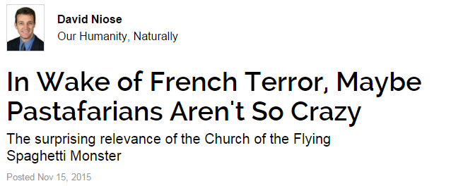 henderob's tweet photo. This Psychology Today article says Pastafarianism is a weapon of reason  -- https://t.co/IOU03kfvAP https://t.co/4JEA3ZjshM