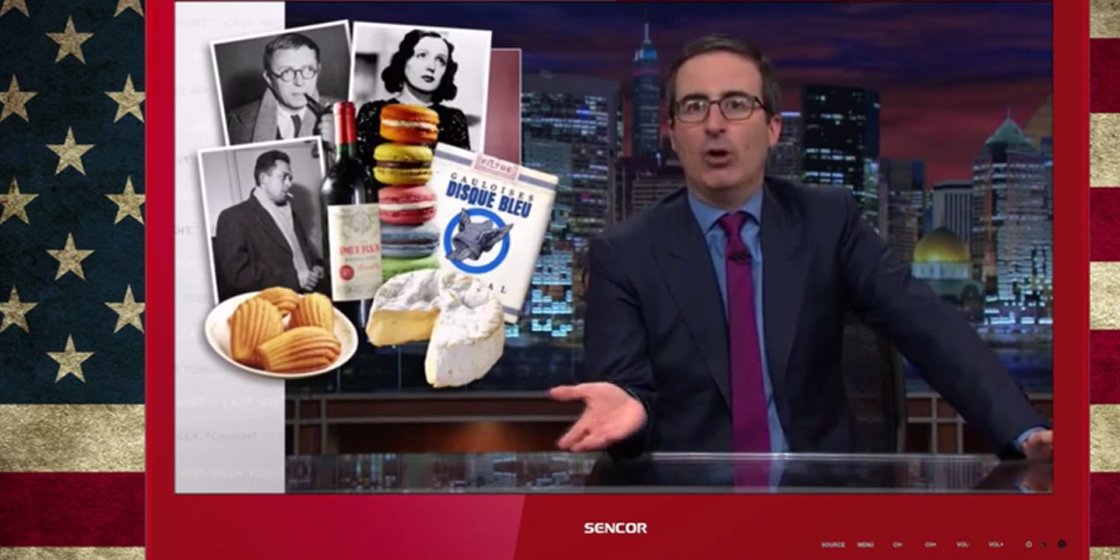 GQ_France's tweet photo. Attentats à Paris : Le bel hommage de John Oliver https://t.co/xPdCZrtBan https://t.co/MWfpbWkZ4I