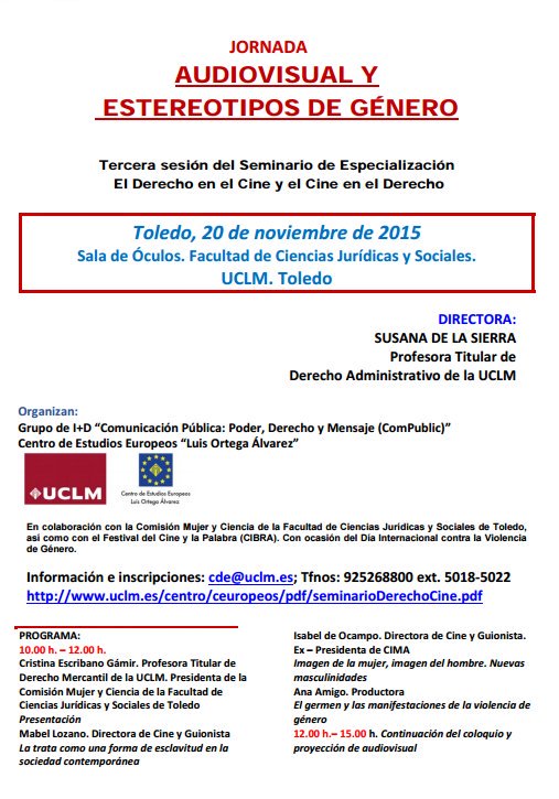 imujerclm's tweet photo. Jornada muy interesante. Audiovisual y Estereotipos de Género que organiza la @uclm_es este viernes. https://t.co/0rqnLW5SwZ