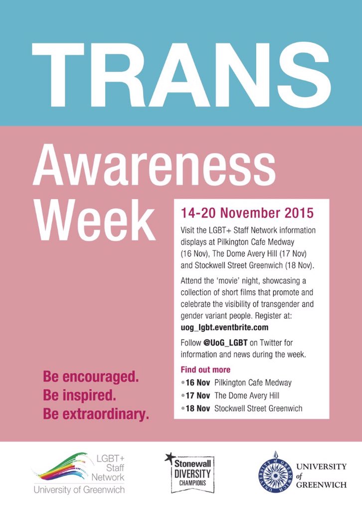 UoG_LGBT's tweet photo. We're at Medway today - visit our exhibition stand and take away some new #Trans awareness #UoGlgbtTrans #TransWK https://t.co/LyHYFSSvMc