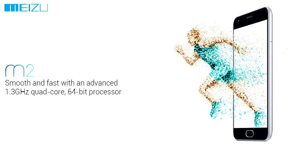 Meizu_India's tweet photo. What makes your #Meizum2 blazing fast? Quad-core Cortex-A53 processor with a clock speed of 1.3GHz! #m2Features https://t.co/i73ZXWzG5T