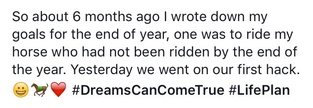 Manolamedia's tweet photo. So about 6 months ago I wrote down my goals for the end of year, 😀🐎❤️ #DreamsCanComeTrue #LifePlan #smallbiz #iICan https://t.co/MCKmpziVyl