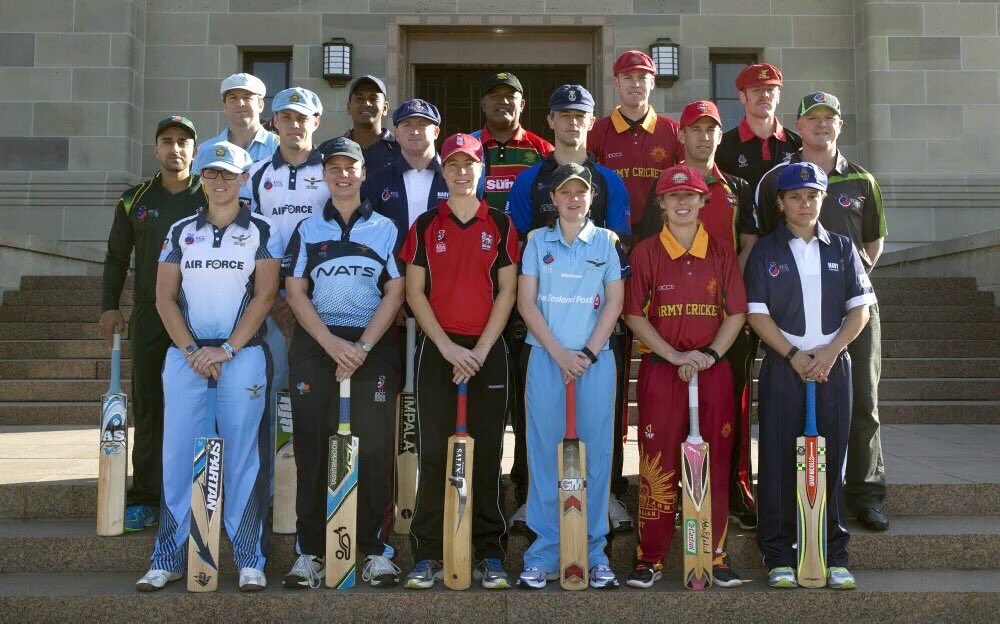 LadiesCricket's tweet photo. Capt Caz Norris takes her place with other #IDCC15 captains at the National War Memorial, Canberra. @ArmySportsLTRY https://t.co/TeRXKyFRWo