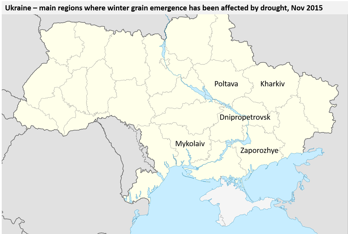 GreenSquareAC's tweet photo. Ukraine; 38% of winter grain crops not emerged, mainly in Mykolaiv, Zaporozhye, Dnipropetrovsk, Poltava &amp; Kharkiv. https://t.co/nHixzRbi2U