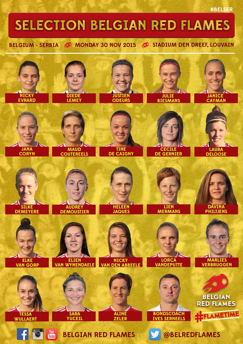 Met deze 23 op 30/11 vs Servië vol voor 9 op 9! Ticket online: 5 EUR! bit.ly/brfbelserticke… #belser #flametime