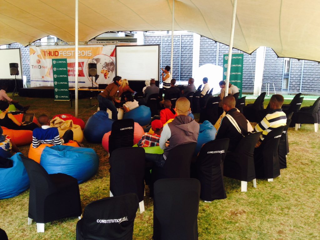 mutantpigeon's tweet photo. #THUDfest15 having fun while contributing to entrepreneurs #SBIncubator #KickstartingSA https://t.co/2fejzaoywO
