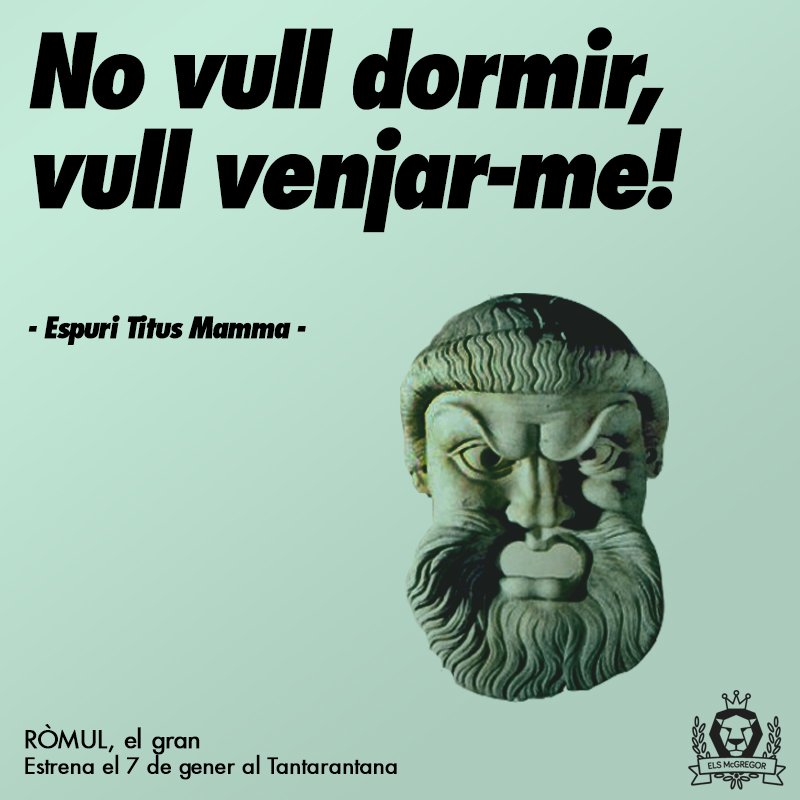 ElsMcGregor's tweet photo. Nosaltres volem estrenar! #romul #romulelgran #elsmcgregor @elTantarantana 7 de gener https://t.co/Mmx11Y1dPn