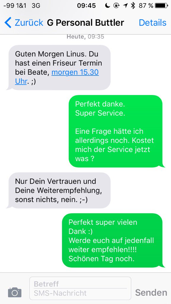 LinusDastingIT's tweet image. Danke 😍Ihr seit so geil ☺️☺️🙊 immer wieder gerne.#gobutler #friseur #termin #iphone   @gobutler @GoButlerDE