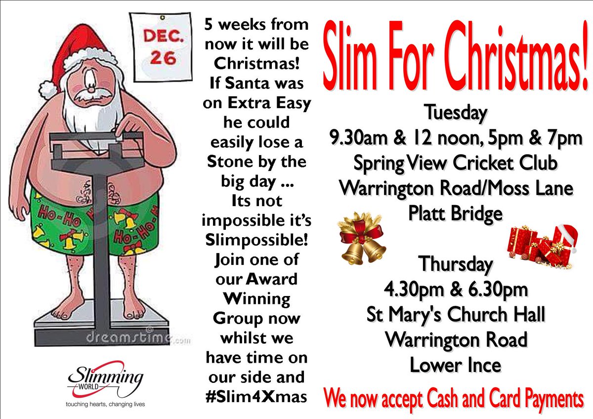 SWPlattBridge's tweet photo. #Slim4Xmas with @SlimmingWorld in #PlattBridge &amp; #LowerInce ♥ Over 20 yrs experience helping members get 2 #Target ♥ https://t.co/JF1KSmD4CK
