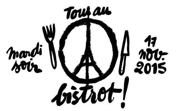 Telerama's tweet photo. “Tous au bistrot” : les restaurateurs rendent hommage aux victimes des attentats de Paris https://t.co/B29eFpZhLv https://t.co/Zts3iJ7pf8