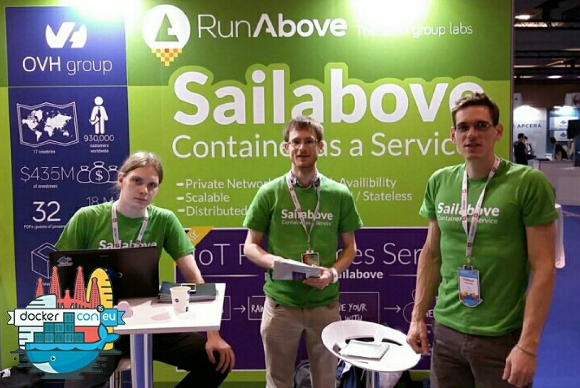 OVHcloud's tweet photo. #OVH Sponsor Gold of #DockerCon15 in Barcelona, introducing #Sailabove https://t.co/n8OJncohFl https://t.co/7QGldAQg3s