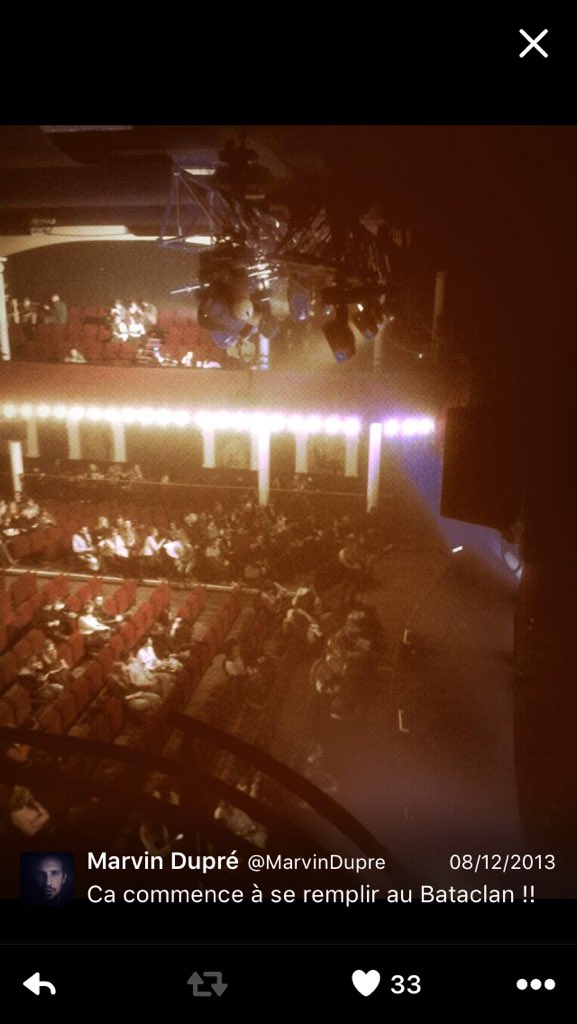 MarvinDupre's tweet photo. #MonPlusBeauSouvenirDuBataclan 
Ces 10 premières parties du Voila Voila Tour. Un rêve. 
Je reviens vite le Bataclan https://t.co/5gzXCjHaje