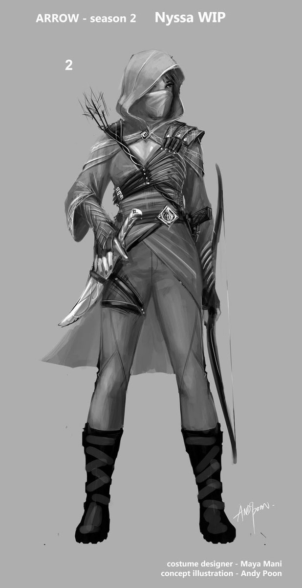 Are there Nyssa fans around? Look at this awesome concept art of her badass outfit!