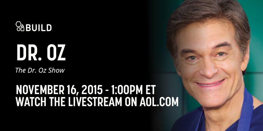 DrOz's tweet photo. Catch my live-stream interview w/ @aolbuild​ today at 1 pm ET: https://t.co/RFBcVKo8ET.  #NightOfConversation https://t.co/yLglqJwyIg