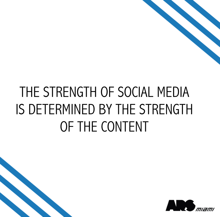 ARS_Miami's tweet photo. The content defines the strength of Social Media!
#ARSAdvertising #CreativeARSenal #SocialMedia #HappyMonday https://t.co/w0nKHhBQdc