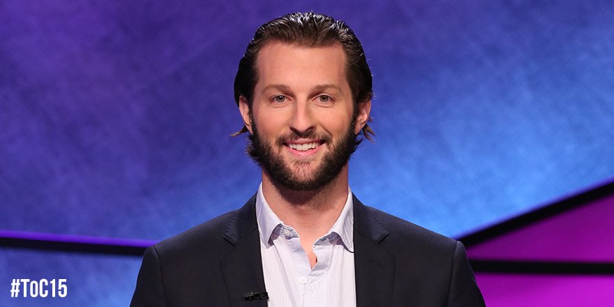Jeopardy's tweet photo. The #ToC2015 semifinals begin today. Get ready, @grnwaz, @jwschultz, and @Dan_Feitel! https://t.co/YDv33nboIi