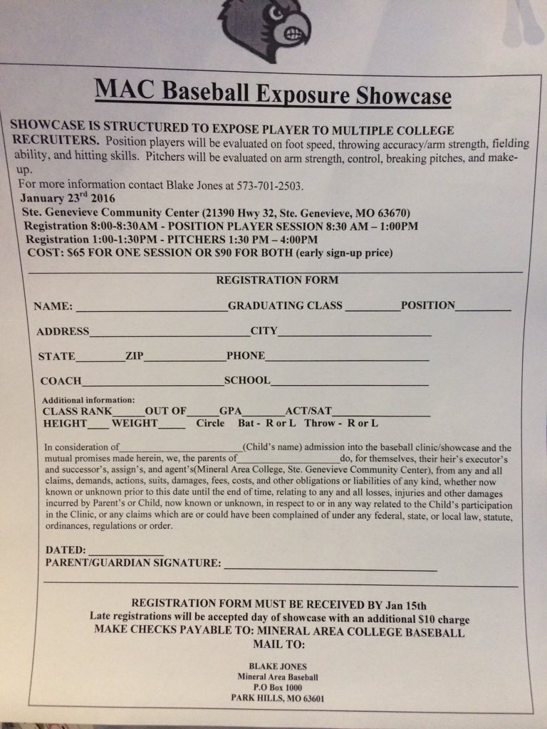 Mineral Area winter showcase is right around the corner.  Go to our baseball page for all of the info.