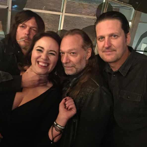 ennoia3's tweet photo. Clearly Norman's been training #GregNicotero in the ways of #thelook. #hesagoodstudent #twdwrapparty (calebw329) https://t.co/YUyfOztBMJ