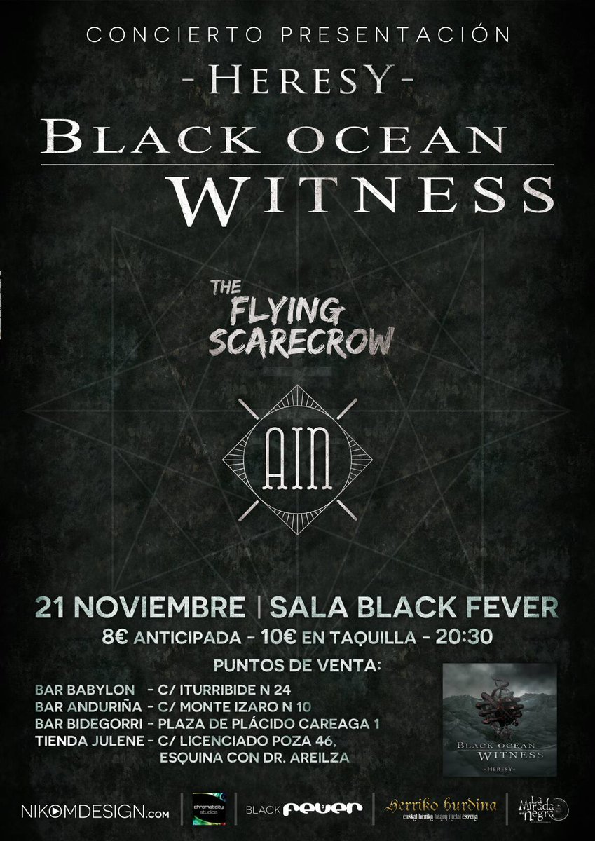 El 21 de Noviembre Steel Puppets no podrán acompañarnos en el
escenario, en su lugar estarán The Flying Scarecrow!!!