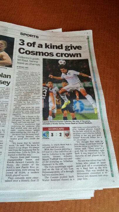 FutbolFeller's tweet photo. Some light reading over breakfast .  #NYCosmos https://t.co/mi19rUTXsT