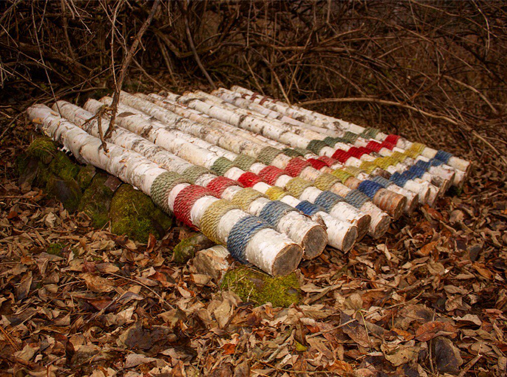 dbuckleyborden's tweet photo. Habitat Blanket install with @trifectaE at Wellington ME artfields. #ecoart https://t.co/G8mMs09QRK