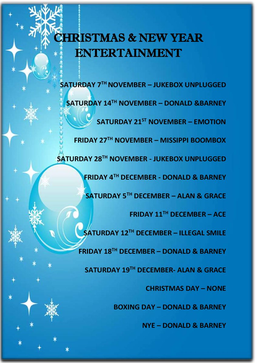 BoylesDromore's tweet photo. Christmas &amp; New Year Entertainment Line up
#livemusic #dromore #banbridge #boylesofdromore https://t.co/rnuBUWfnZX