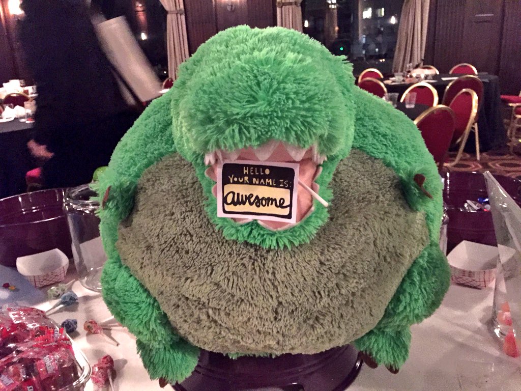nycwayward's tweet photo. #NaNoWriMo office mascot eating some #notesofcheer. #NOWD @NaNoWriMo https://t.co/XvKvMF7Je5