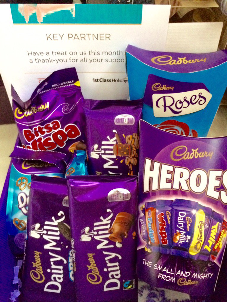 HaslemereTravel's tweet image. Thank you @1stclasshols for this fabulous box of @CadburyUK #Chocolates #keypartner #aitopartner
